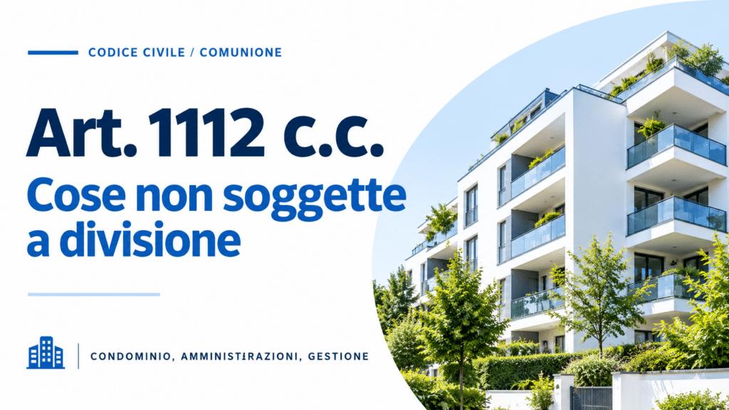 Articolo 1112 Codice Civile – Cose non soggette a divisione